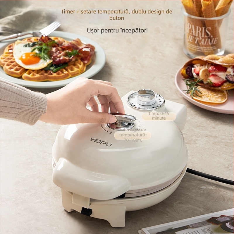 Gofrier cu plăci duble, model EL-3025, 750W, 220V/50Hz, control mecanic