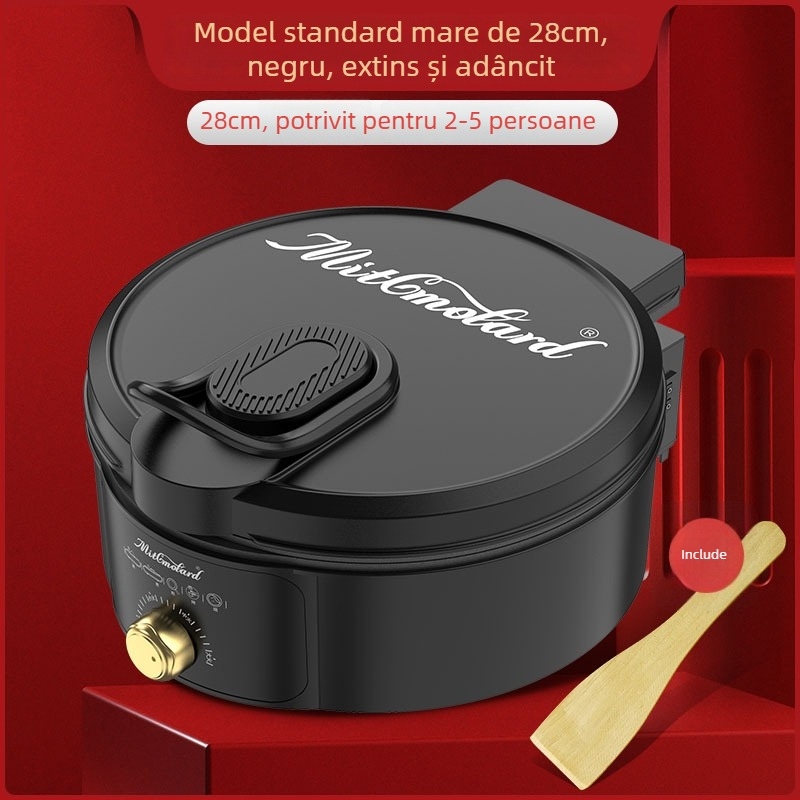 Tigaie electrică pentru clătite, încălzire dublă, 1200W, 220V, pentru 4-5 persoane