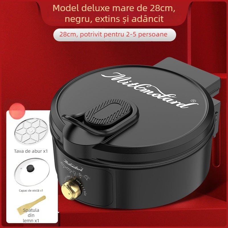 Tigaie electrică pentru clătite, încălzire dublă, 1200W, 220V, pentru 4-5 persoane