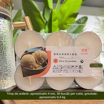 Lumânare parfumată fără fum, cilindrică, cu proces semi-manual și semi-mecanic, cu logo imprimat