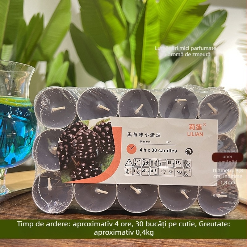 Lumânare parfumată fără fum, cilindrică, cu proces semi-manual și semi-mecanic, cu logo imprimat