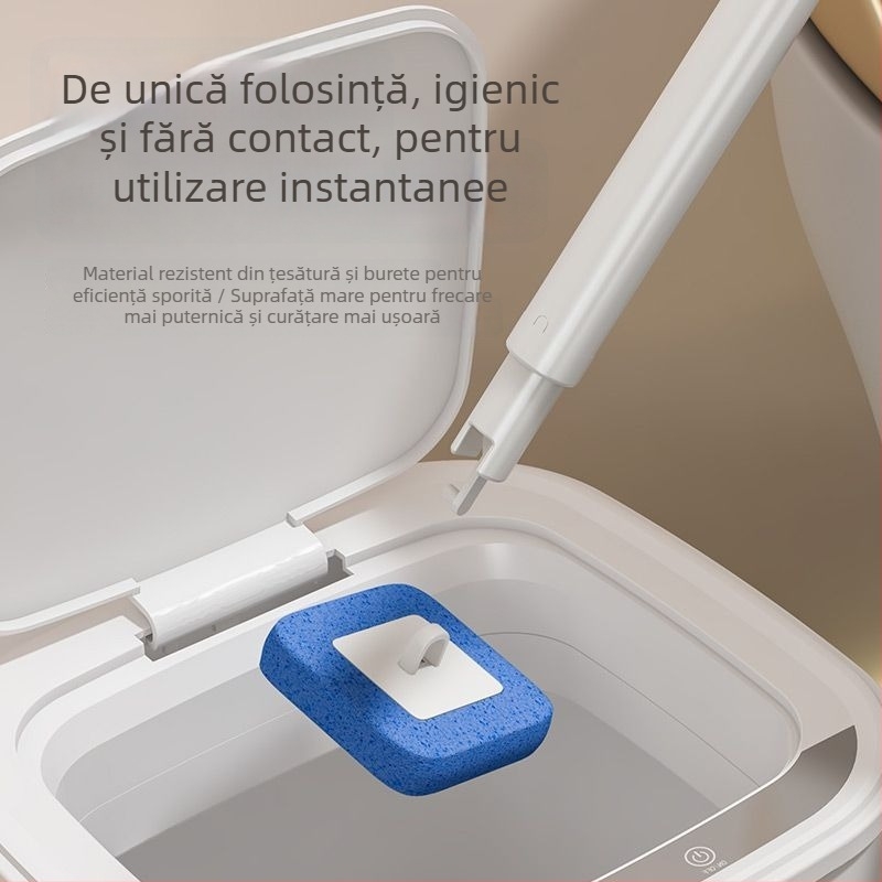 Set de perie pentru WC, de unică folosinţă, cu suport montat pe perete, pentru baie, curățare în colțuri dificile, din plastic