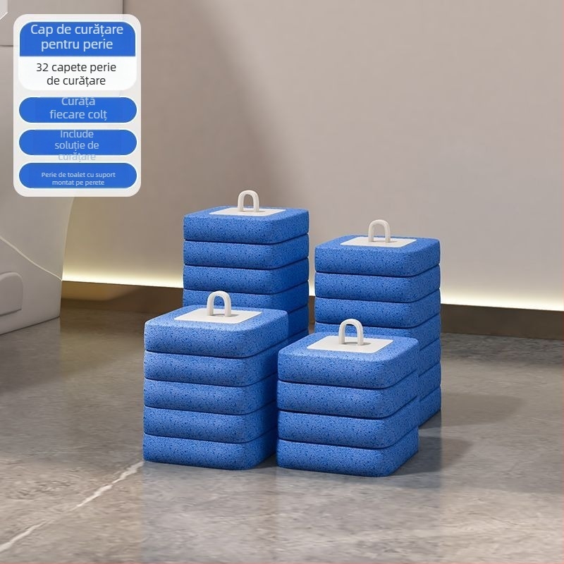 Set de perie pentru WC, de unică folosinţă, cu suport montat pe perete, pentru baie, curățare în colțuri dificile, din plastic