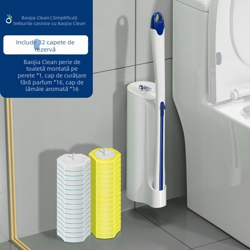 Perie de toaletă pentru tip squat – montaj pe perete, din plastic, stil modern simplu, Baojiajie