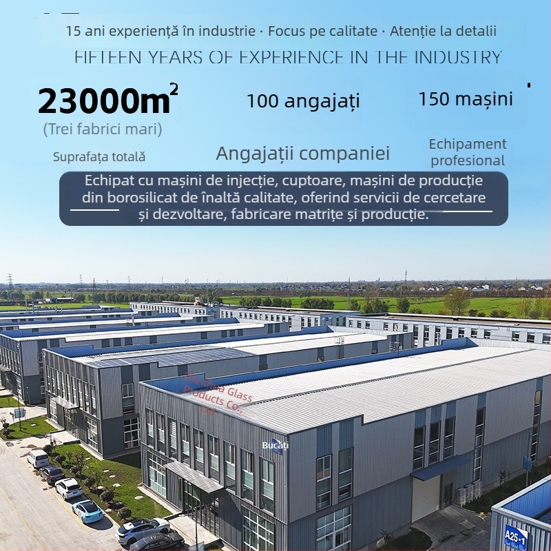 Casă de prânz din sticlă cu patru compartimente, compatibilă cu cuptorul cu microunde, sticlă borosilicat, design dreptunghiular/rotund/patrat