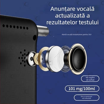 Analizator portabil de alcool prin respirație MR997, RCXAZ, interval de măsurare 0,00–0,19% BAC, precizie ±0,01% BAC, timp de reacție 5 secunde