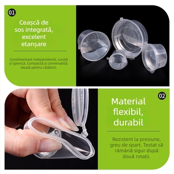 Han sheng cupe de sos, din PP, de unică folosință, rotunde, capacitate mare, pentru takeaway, plastic alimentar de înaltă calitate