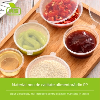 Han sheng cupe de sos, din PP, de unică folosință, rotunde, capacitate mare, pentru takeaway, plastic alimentar de înaltă calitate