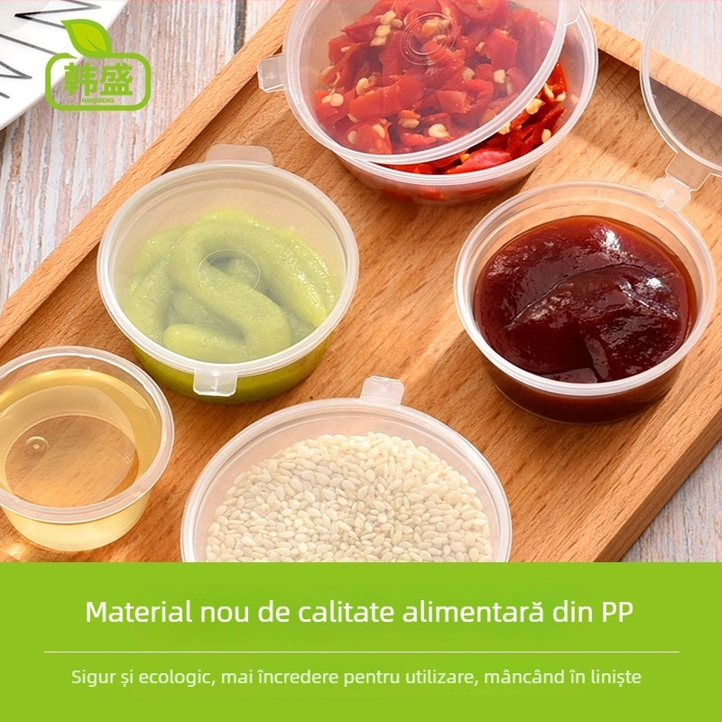 Han sheng cupe de sos, din PP, de unică folosință, rotunde, capacitate mare, pentru takeaway, plastic alimentar de înaltă calitate