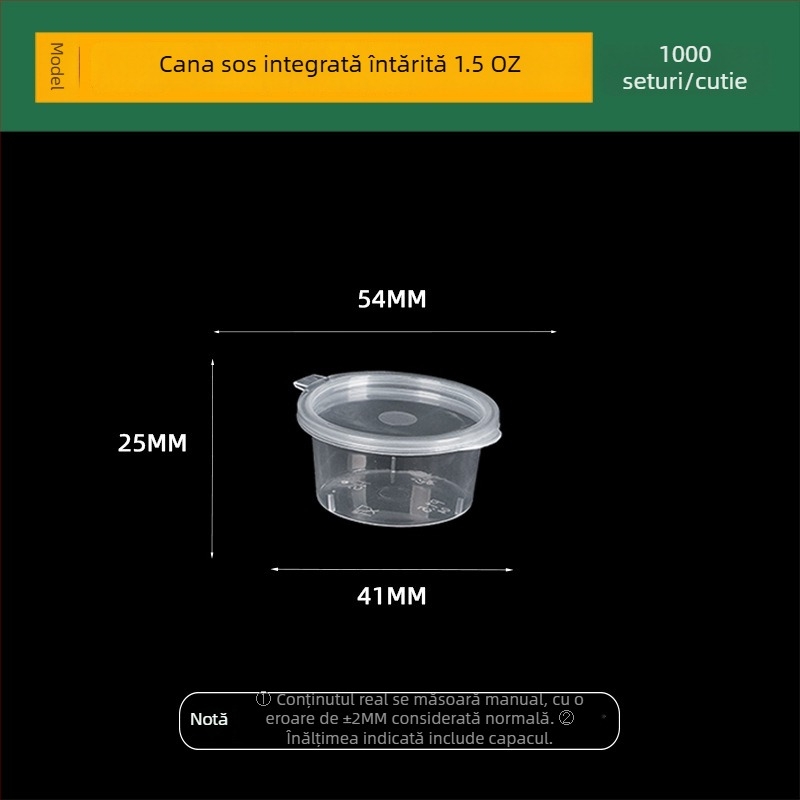 Han sheng cupe de sos, din PP, de unică folosință, rotunde, capacitate mare, pentru takeaway, plastic alimentar de înaltă calitate