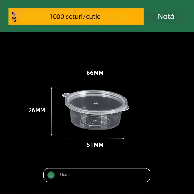 Han sheng cupe de sos, din PP, de unică folosință, rotunde, capacitate mare, pentru takeaway, plastic alimentar de înaltă calitate