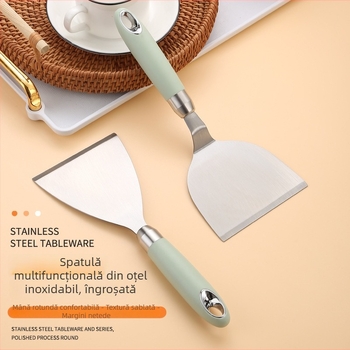 Lopată din oțel inoxidabil pentru clătite – spatulă multifuncțională pentru clătite, teppanyaki și ouă prăjite, brand Chef Feng Sheng, stil Nordic wind