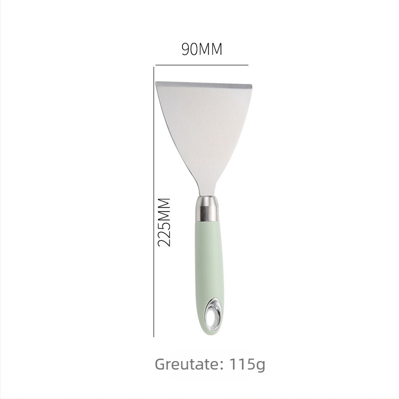 Lopată din oțel inoxidabil pentru clătite – spatulă multifuncțională pentru clătite, teppanyaki și ouă prăjite, brand Chef Feng Sheng, stil Nordic wind