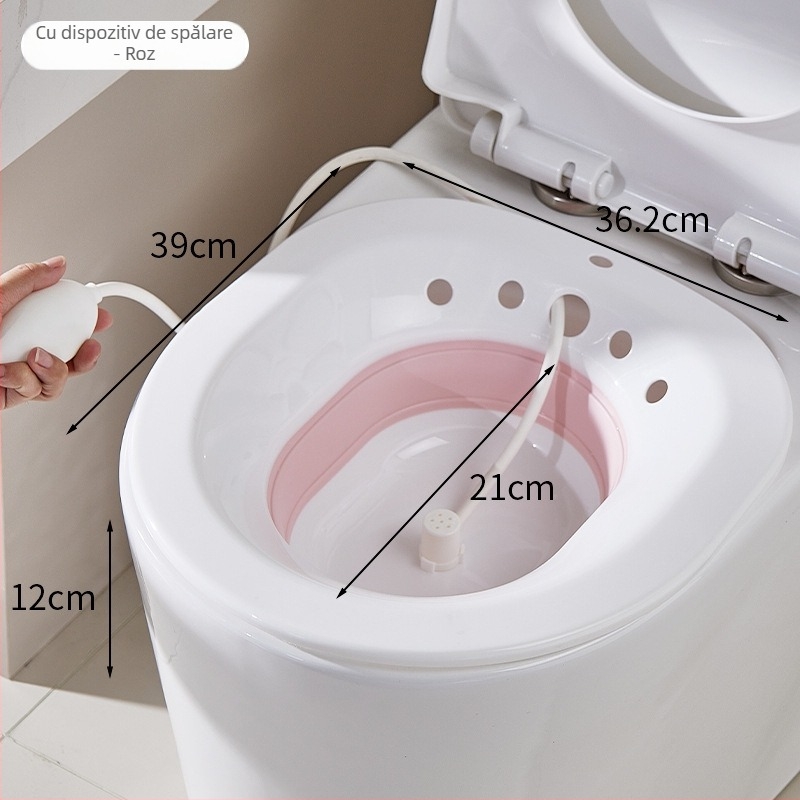 Bidet pliabil pentru baie, material PP+TEP, destinat adulților, design de tip toaletă