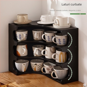 Raft organizator pentru pahare — Material: Floare de mătase, Suport pentru pahare de birou, Depozitare pentru tacâmuri de ceai, Multistrat, Model 985, Stil universal, Număr produs F99S68SJM89J6T