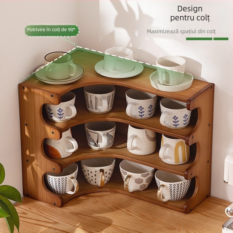 Raft organizator pentru pahare — Material: Floare de mătase, Suport pentru pahare de birou, Depozitare pentru tacâmuri de ceai, Multistrat, Model 985, Stil universal, Număr produs F99S68SJM89J6T