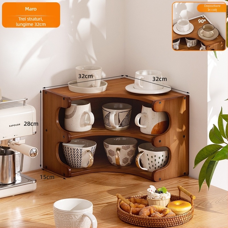 Raft organizator pentru pahare — Material: Floare de mătase, Suport pentru pahare de birou, Depozitare pentru tacâmuri de ceai, Multistrat, Model 985, Stil universal, Număr produs F99S68SJM89J6T