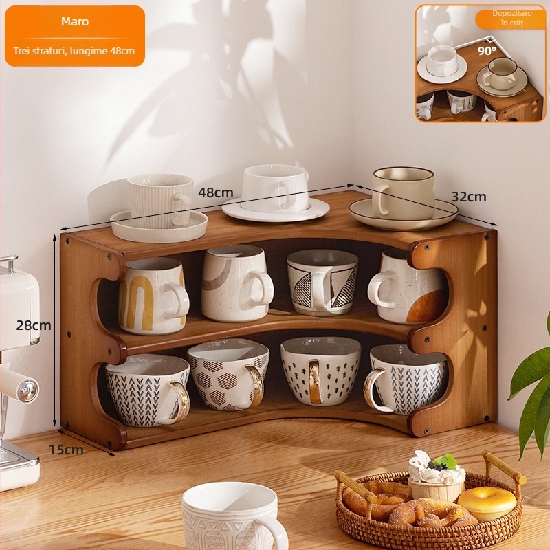 Raft organizator pentru pahare — Material: Floare de mătase, Suport pentru pahare de birou, Depozitare pentru tacâmuri de ceai, Multistrat, Model 985, Stil universal, Număr produs F99S68SJM89J6T