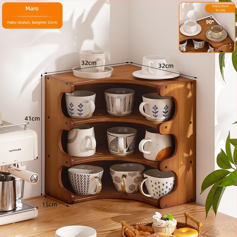 Raft organizator pentru pahare — Material: Floare de mătase, Suport pentru pahare de birou, Depozitare pentru tacâmuri de ceai, Multistrat, Model 985, Stil universal, Număr produs F99S68SJM89J6T