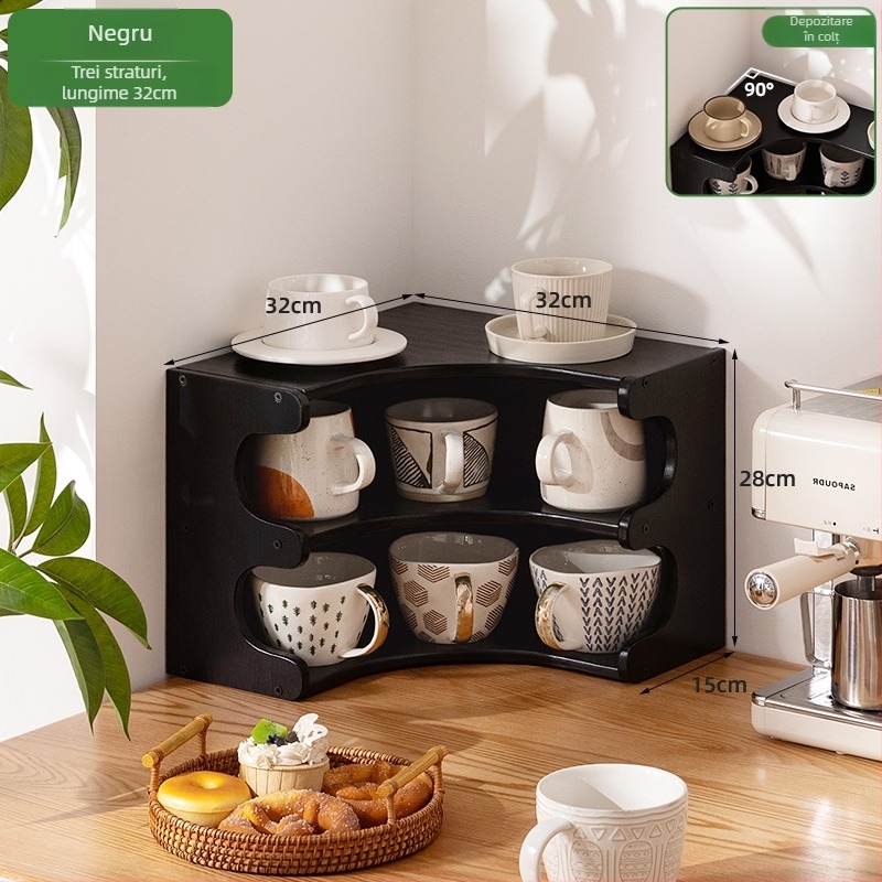 Raft organizator pentru pahare — Material: Floare de mătase, Suport pentru pahare de birou, Depozitare pentru tacâmuri de ceai, Multistrat, Model 985, Stil universal, Număr produs F99S68SJM89J6T