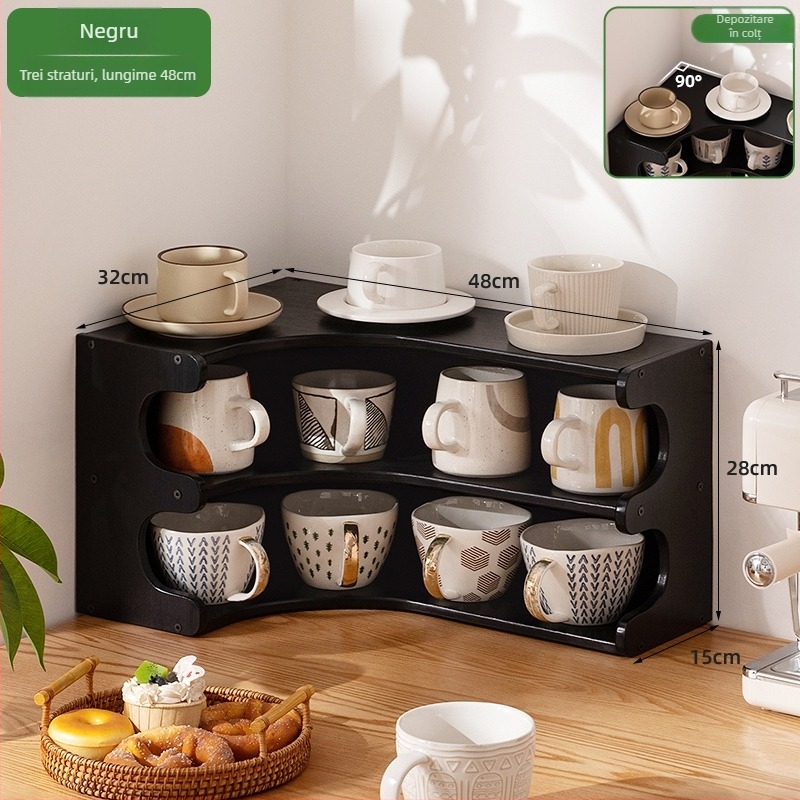 Raft organizator pentru pahare — Material: Floare de mătase, Suport pentru pahare de birou, Depozitare pentru tacâmuri de ceai, Multistrat, Model 985, Stil universal, Număr produs F99S68SJM89J6T