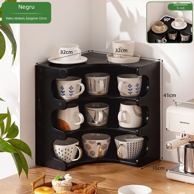 Raft organizator pentru pahare — Material: Floare de mătase, Suport pentru pahare de birou, Depozitare pentru tacâmuri de ceai, Multistrat, Model 985, Stil universal, Număr produs F99S68SJM89J6T