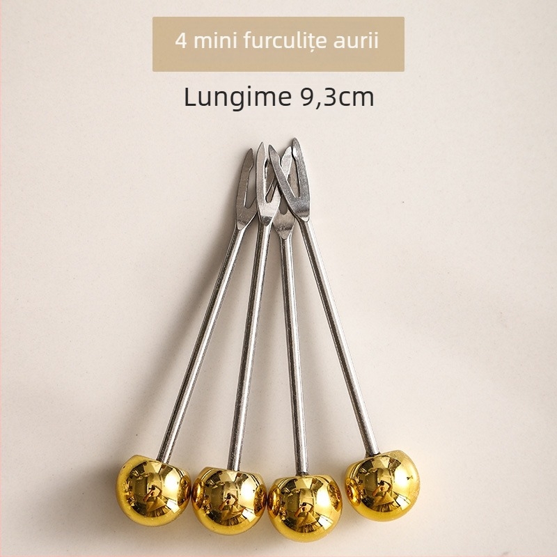 Set de furculițe pentru fructe din oțel inoxidabil – stil proaspăt și drăguț pentru copii, personalizare disponibilă