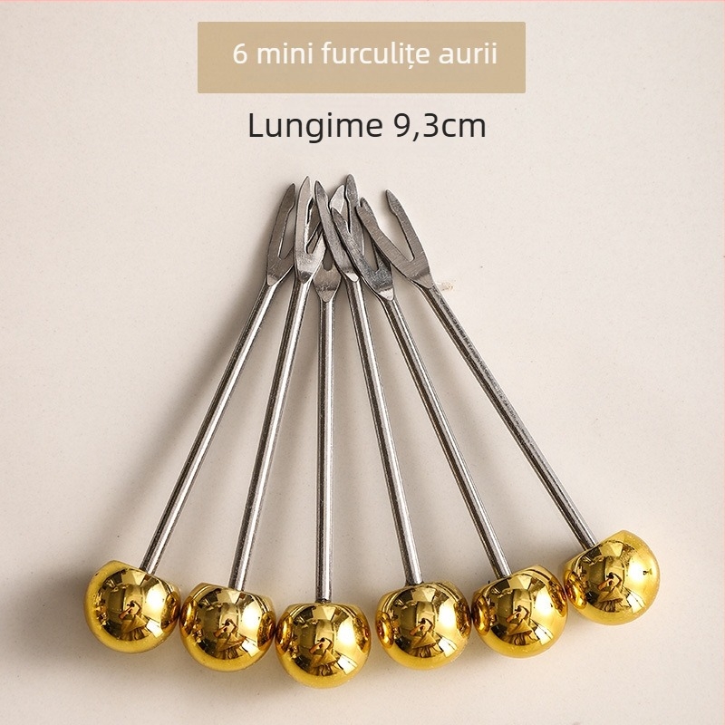 Set de furculițe pentru fructe din oțel inoxidabil – stil proaspăt și drăguț pentru copii, personalizare disponibilă