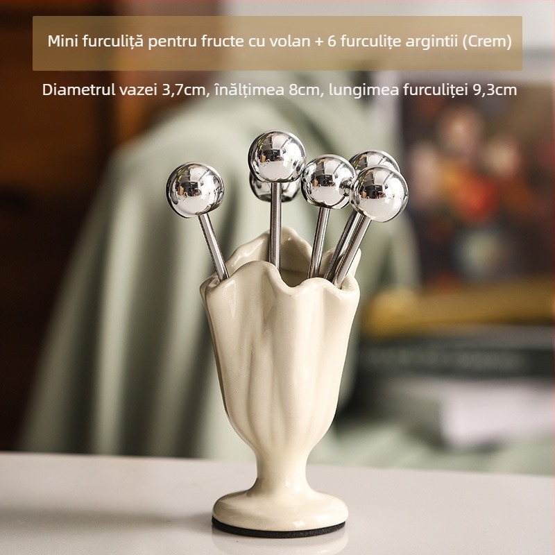 Set de furculițe pentru fructe din oțel inoxidabil – stil proaspăt și drăguț pentru copii, personalizare disponibilă