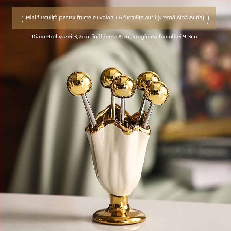 Set de furculițe pentru fructe din oțel inoxidabil – stil proaspăt și drăguț pentru copii, personalizare disponibilă