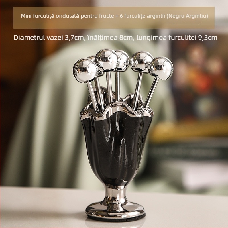 Set de furculițe pentru fructe din oțel inoxidabil – stil proaspăt și drăguț pentru copii, personalizare disponibilă