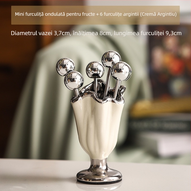 Set de furculițe pentru fructe din oțel inoxidabil – stil proaspăt și drăguț pentru copii, personalizare disponibilă