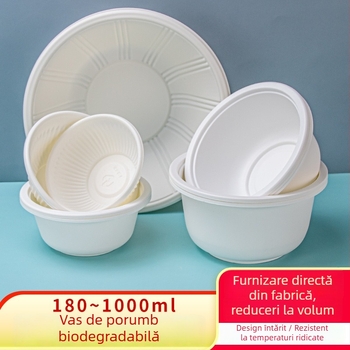 First Green bol biodegradabil din amidon de porumb, pentru o singură folosinire, formă circulară, grosime 0,5 mm, 500 buc./carton