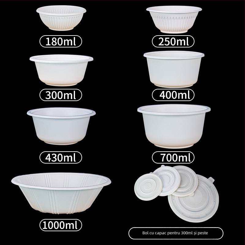 First Green bol biodegradabil din amidon de porumb, pentru o singură folosinire, formă circulară, grosime 0,5 mm, 500 buc./carton