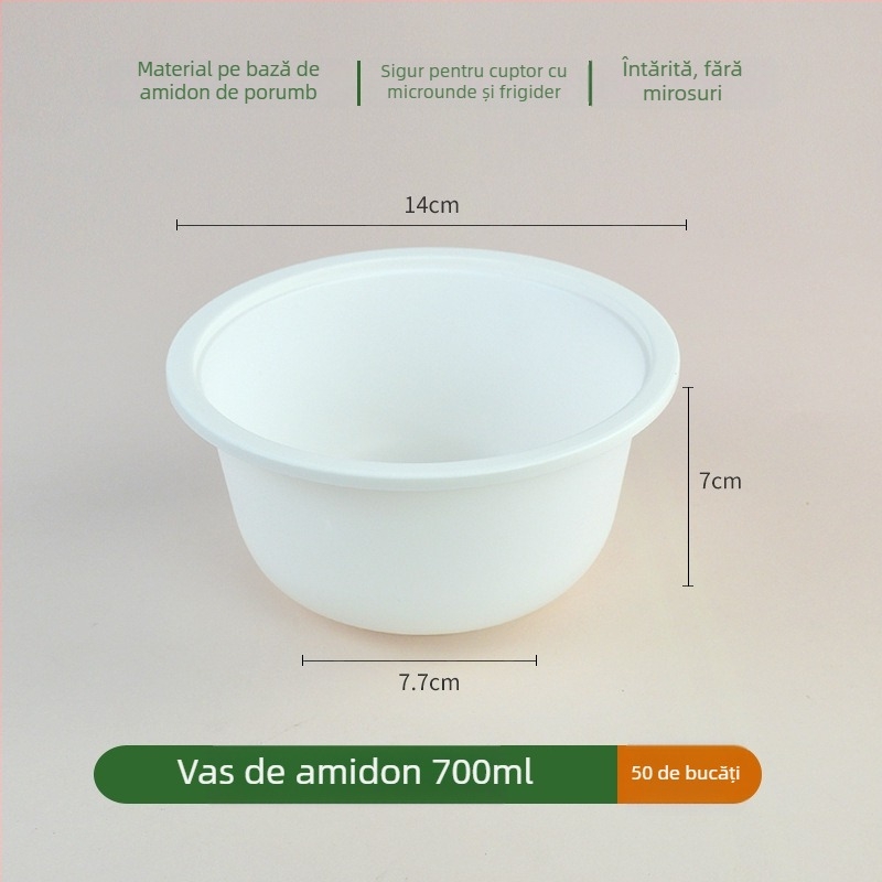 First Green bol biodegradabil din amidon de porumb, pentru o singură folosinire, formă circulară, grosime 0,5 mm, 500 buc./carton