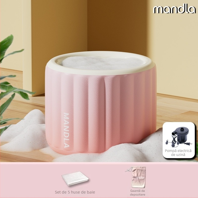 Cadă de baie gonflabilă, pliabilă, pentru adulți - PVC ecologic, baie cu aburi pentru întreg corpul