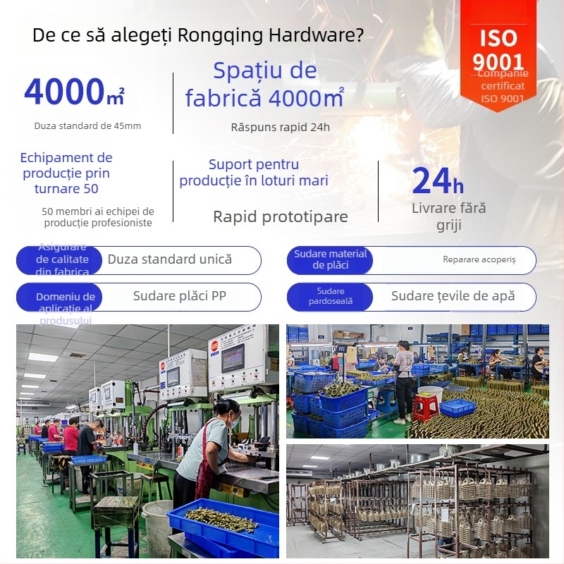 Duza lungă din oțel inoxidabil pentru pistol de sudură cu aer cald pentru plastic, compatibilă cu WP9/20/25/17/18/26, Rongqing hardware