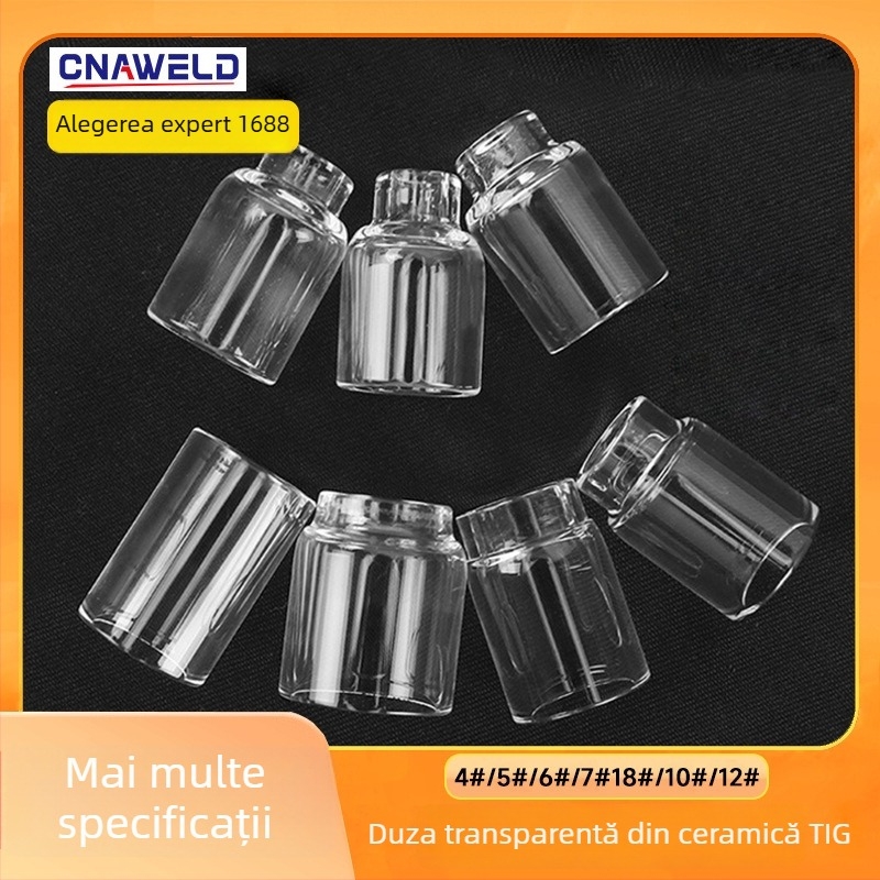 Accesorii pentru pistol de sudură cu arc argon WP-17/18/26 — capac protector transparent și duză de porțelan