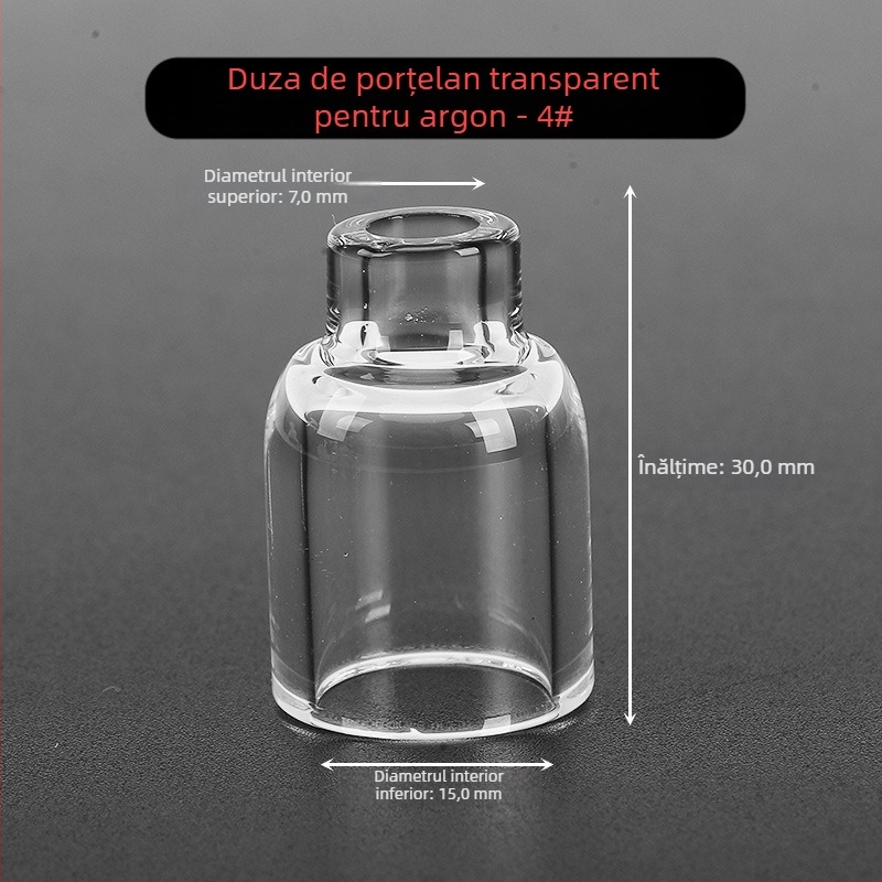 Accesorii pentru pistol de sudură cu arc argon WP-17/18/26 — capac protector transparent și duză de porțelan