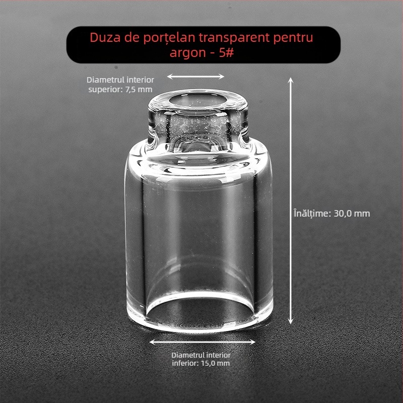 Accesorii pentru pistol de sudură cu arc argon WP-17/18/26 — capac protector transparent și duză de porțelan