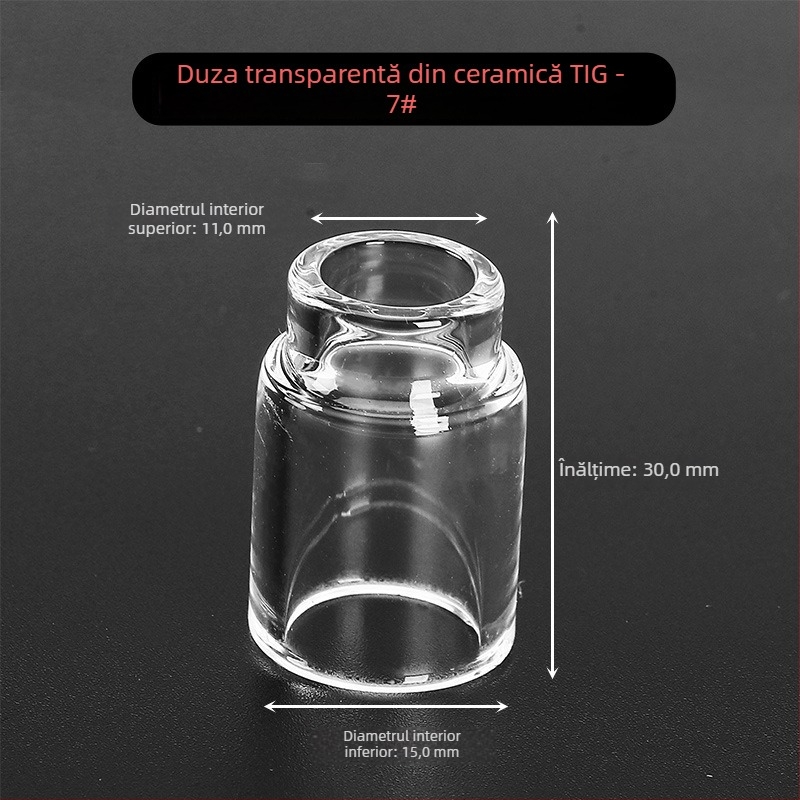 Accesorii pentru pistol de sudură cu arc argon WP-17/18/26 — capac protector transparent și duză de porțelan