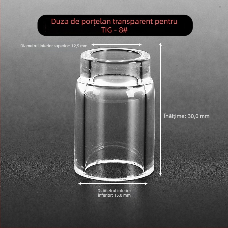 Accesorii pentru pistol de sudură cu arc argon WP-17/18/26 — capac protector transparent și duză de porțelan
