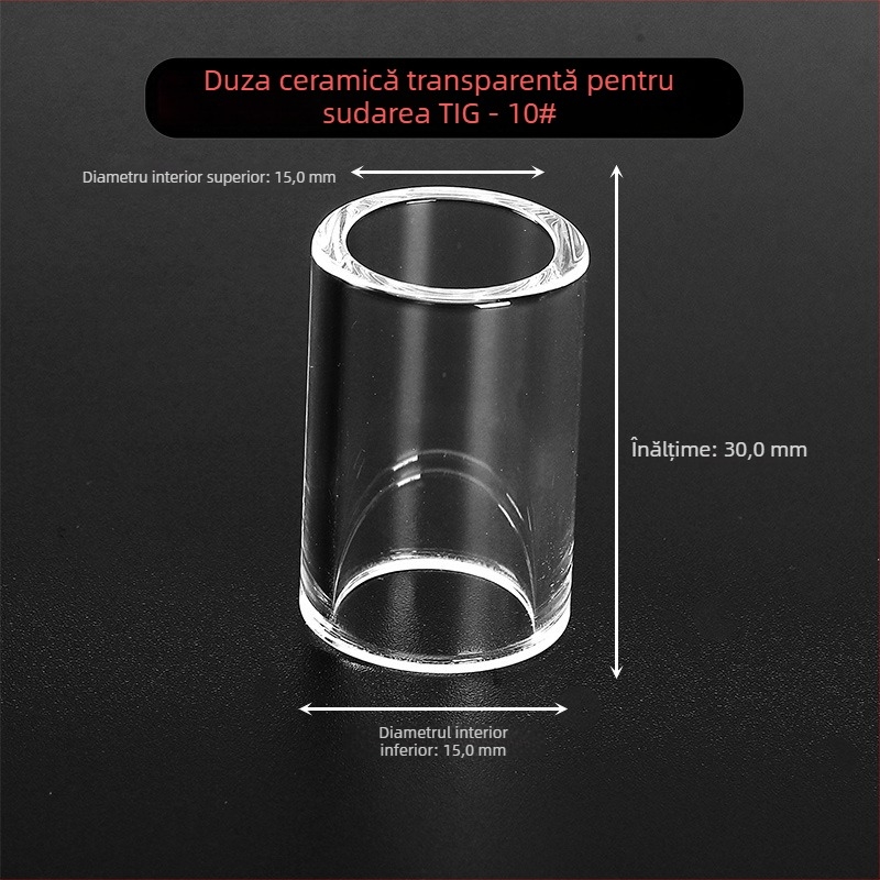 Accesorii pentru pistol de sudură cu arc argon WP-17/18/26 — capac protector transparent și duză de porțelan