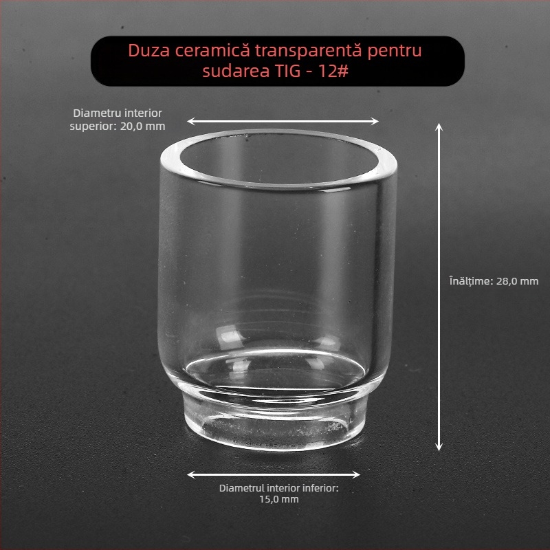 Accesorii pentru pistol de sudură cu arc argon WP-17/18/26 — capac protector transparent și duză de porțelan