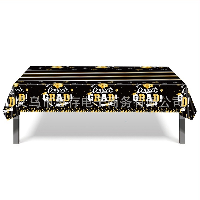 Față de masă din plastic, cu temă de absolvire și design cu căciulă academică, pentru petreceri de ziua de naștere