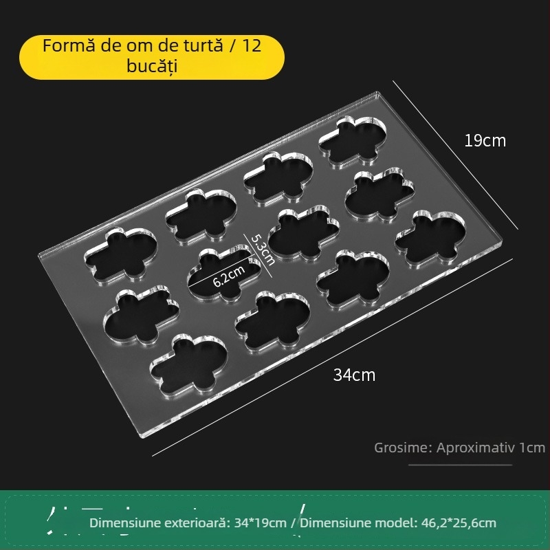 Formă acrilică pentru biscuiți, cu formă neregulată, pentru coacere DIY