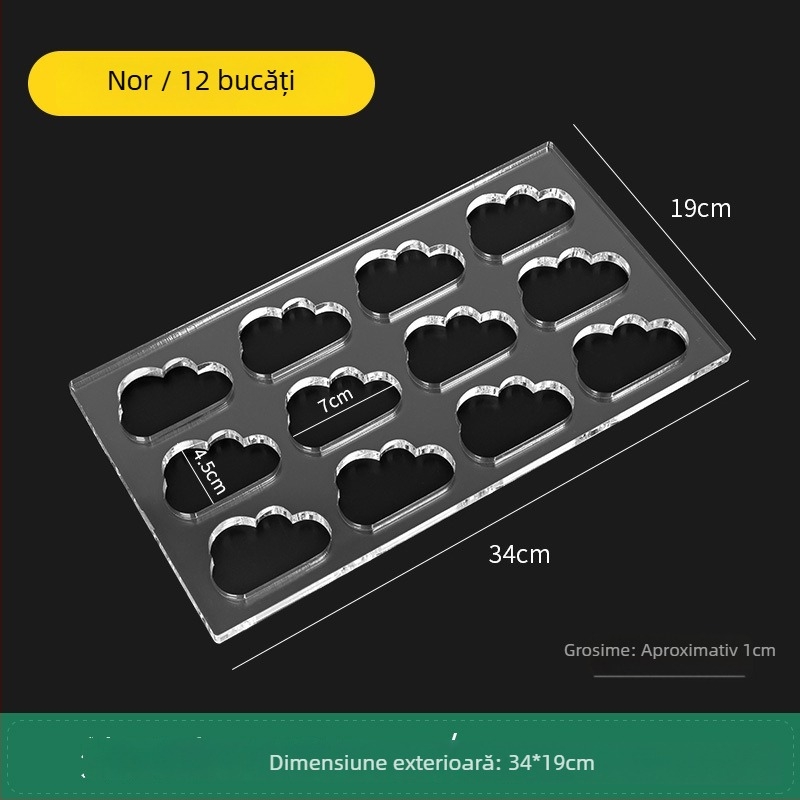 Formă acrilică pentru biscuiți, cu formă neregulată, pentru coacere DIY