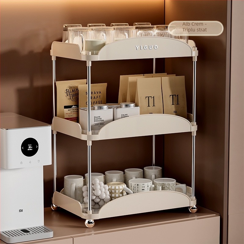 Raft de depozitare pentru căni, cu drenaj pe două niveluri, pentru masă, ABS+PET, design modern minimalist