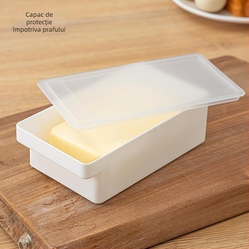 Cutie pentru tăiere și depozitare unt cu capac, stil japonez, corp metalic, cu tăietor pentru unt încorporat (Metal; Stil Japonez; Tăietor pentru unt încorporat)