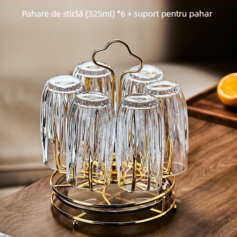 Set de pahare din sticlă pentru acasă, stil Nordic, material Deao, brand Sheng bangrong, capacitate mare, cu tavă de scurgere